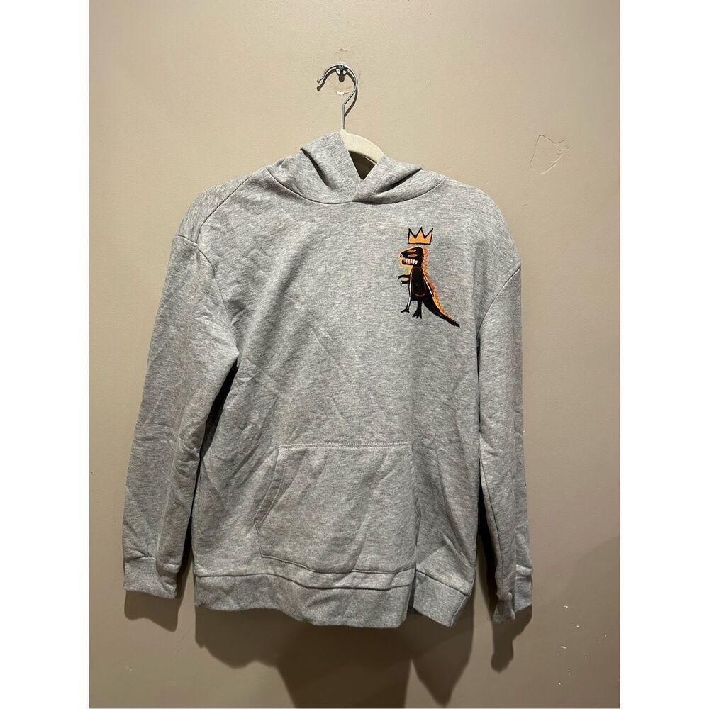 JEAN-MICHEL BASQUIAT BOYS LARGE 12-14 PEZ DISPENSER HOODIE T-REX DINOSAUR